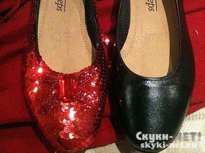 Новогодние блестящие туфельки из старых балеток