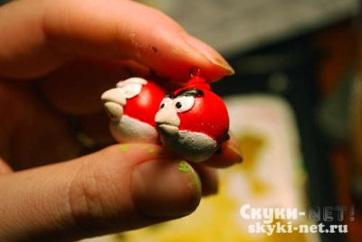 Серьги «Angry Birds» из полимерной глины