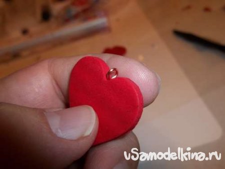 Серьги «Частичка сердца» из полимерной глины