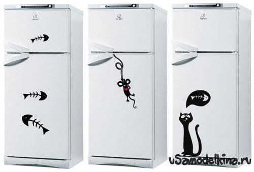 Кошка для украшения холодильника из самоклеющейся бумаги