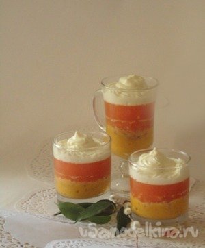 Десерт с грейпфрутовым (цитрусовым) желе и творожным кремом