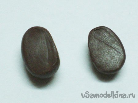 Серьги «Кофейные Зерна» из пластики