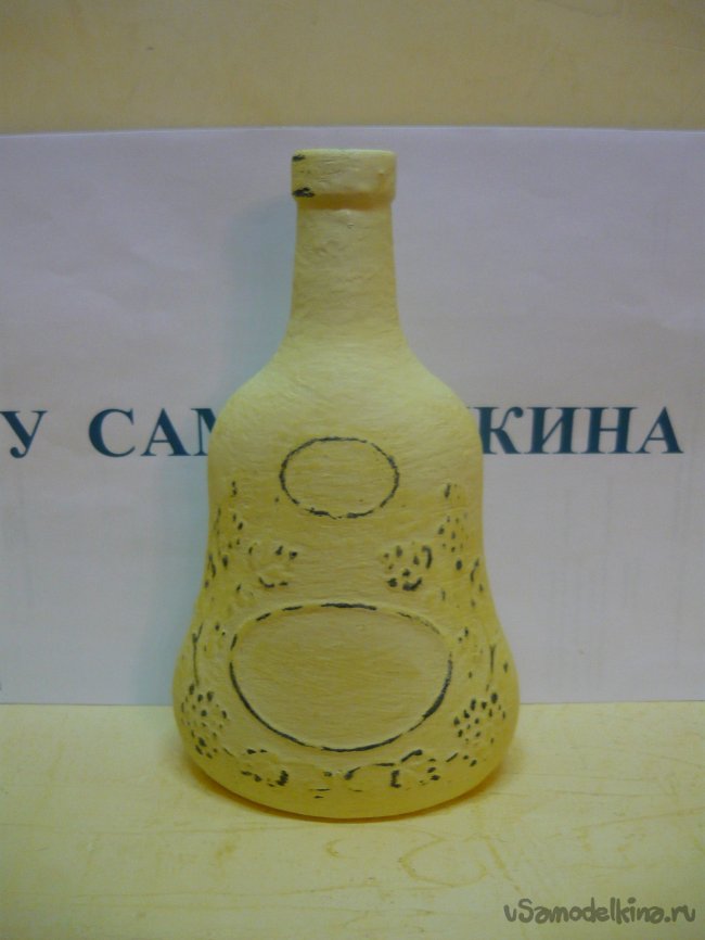 Декоративная бутылка в стиле «Шебби шик»