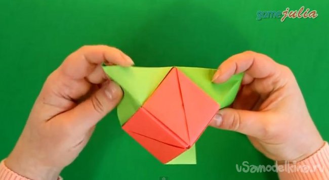 Оригами «Роза-куб»