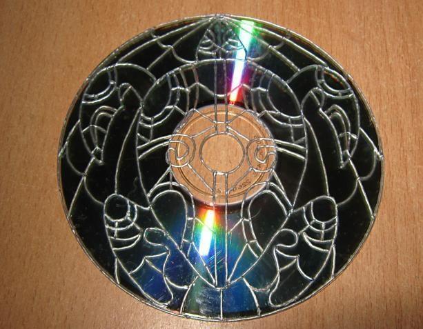 Витражный магнит на CD-диске