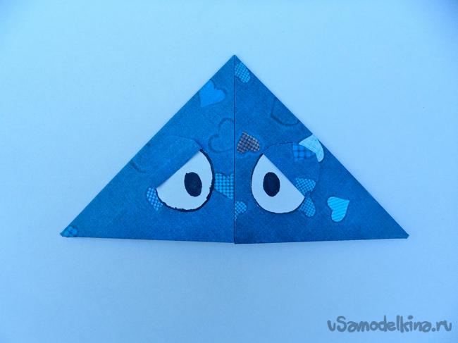 Яркая оригами закладка