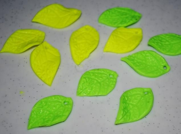 Летний комплект «Листья» из полимерной глины