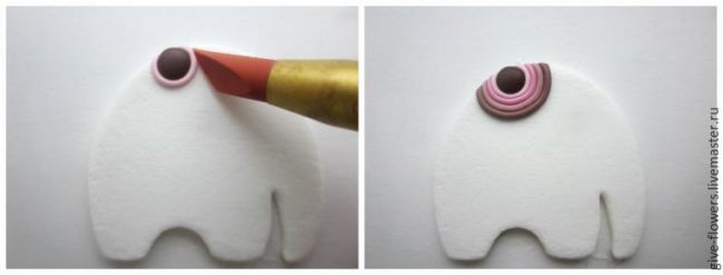 Красочная и оригинальная брошь «Позитивный слоник» из полимерной глины