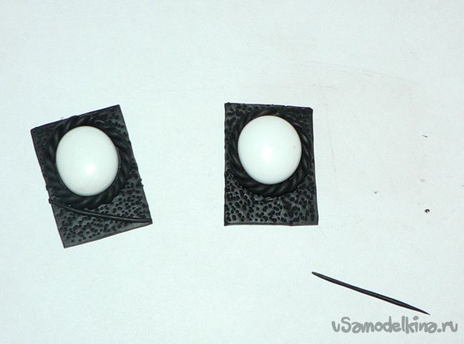 Серьги из пластики в технике  «филигрань» - имитация серебра