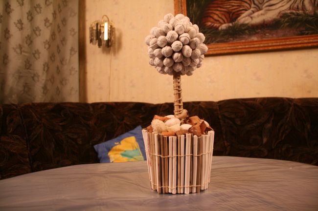 Дерево счастья - талисман вашего дома - топиарий из грецких орехов