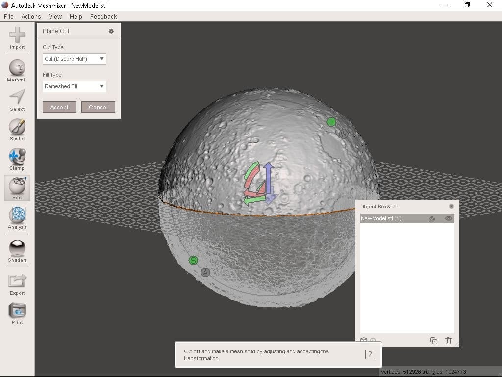 3D-печатная модель Луны