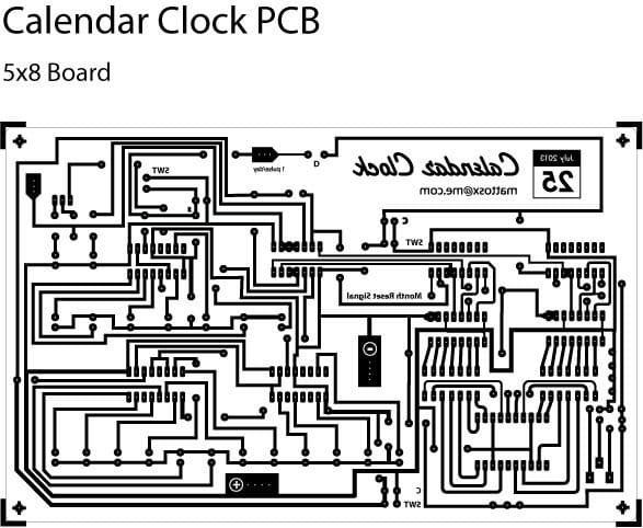 Электронный календарь на восьми КМОП-микросхемах