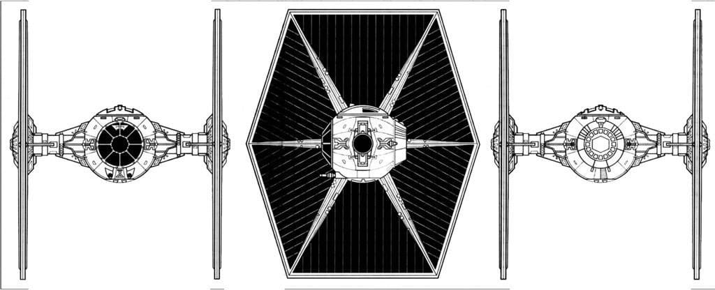 Модель истребителя TIE из фильма «Звездные войны»