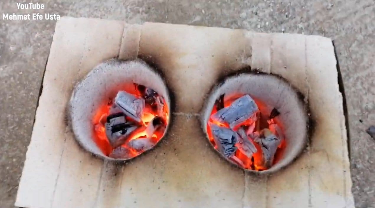 Мини-печь из газобетона на две конфорки