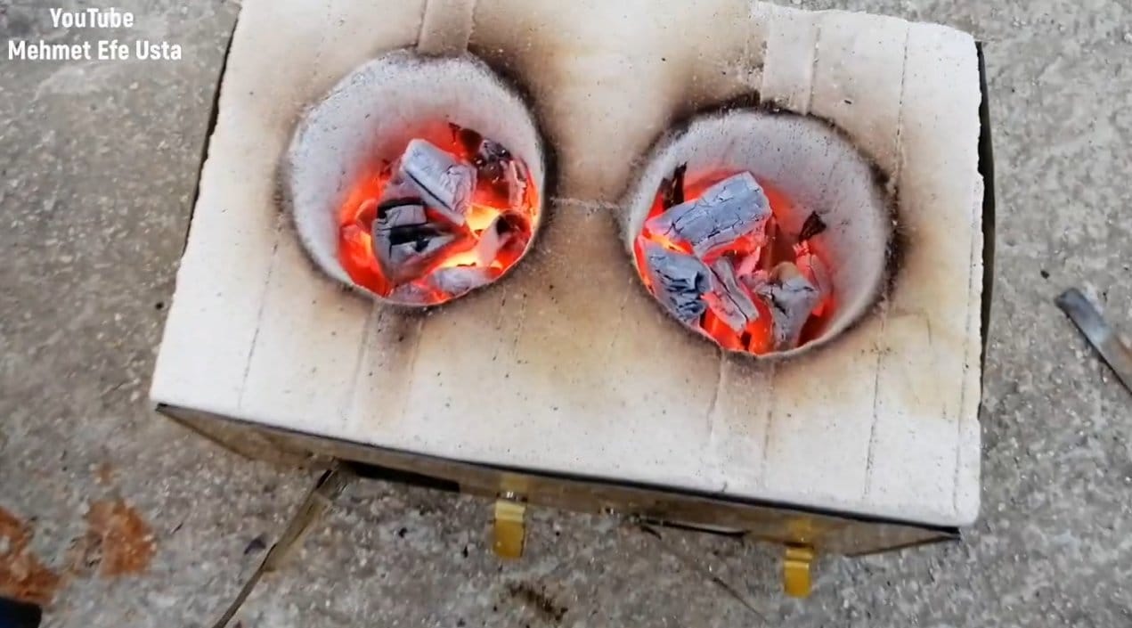 Мини-печь из газобетона на две конфорки