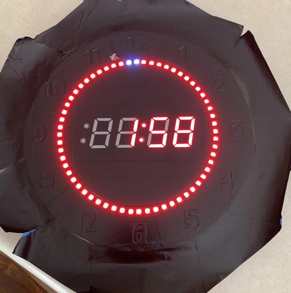 7-сегментные часы NeoPixel с таймером обратного отсчета и управлением с пульта