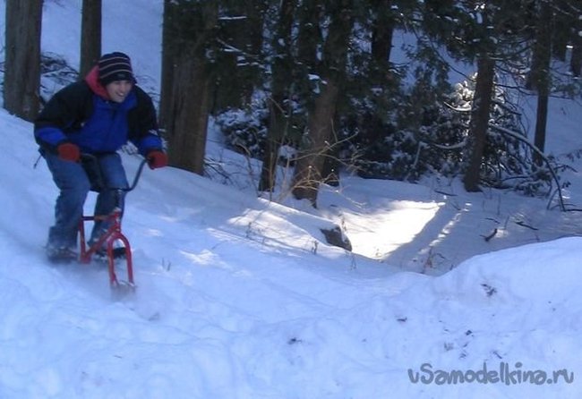Скибайк или Сноубайк - снежный велосипед своими руками