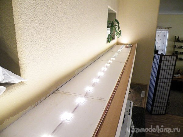 Самодельная подсветка кухни светодиодными модулями (лентой)