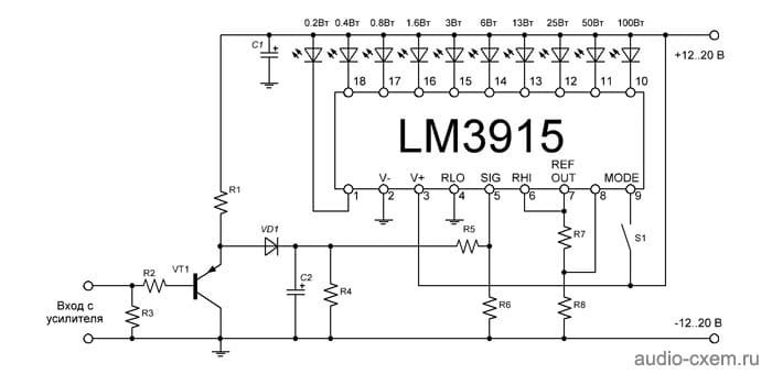 Схемы: LM3915