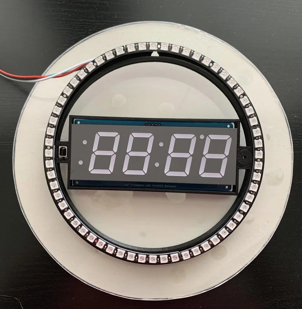7-сегментные часы NeoPixel с таймером обратного отсчета и управлением с пульта