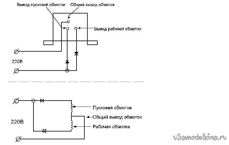 Подключение компрессора кондиционера схема через конденсатор