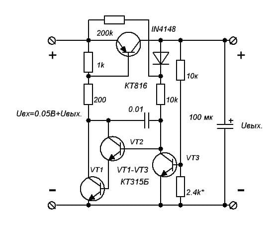 Стабилизатор напряжения 26 вольт схема