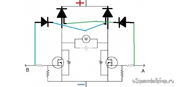I came up with a reliable, simple H-bridge