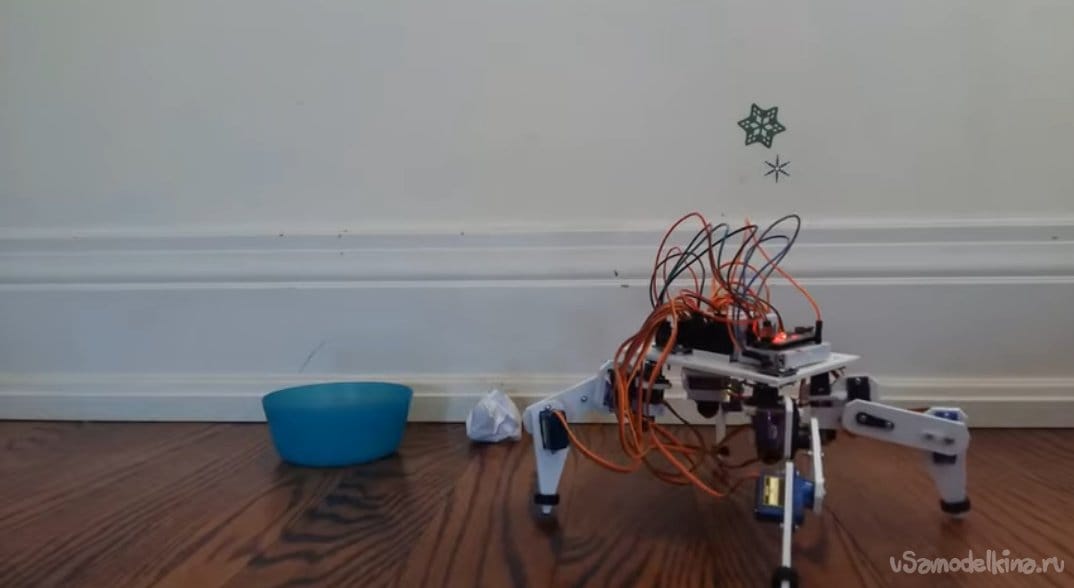 Четвероногий ползающий робот под управлением Arduino