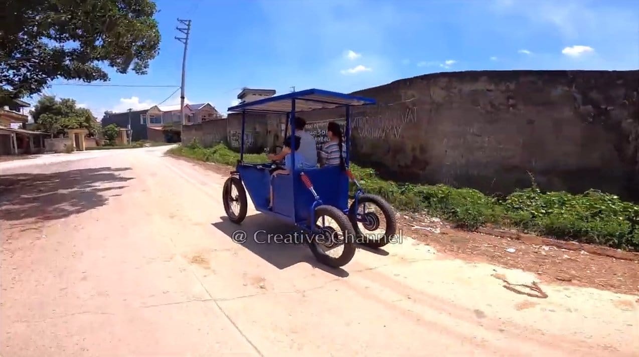 Electric car on a solar panel