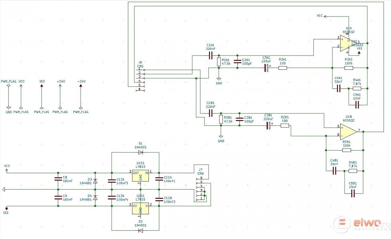 Фонокорректор на ne5532 схема плата