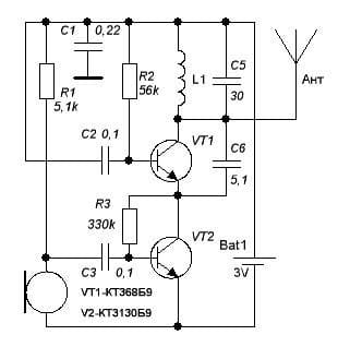 Мини-жучок на SMD компонентах