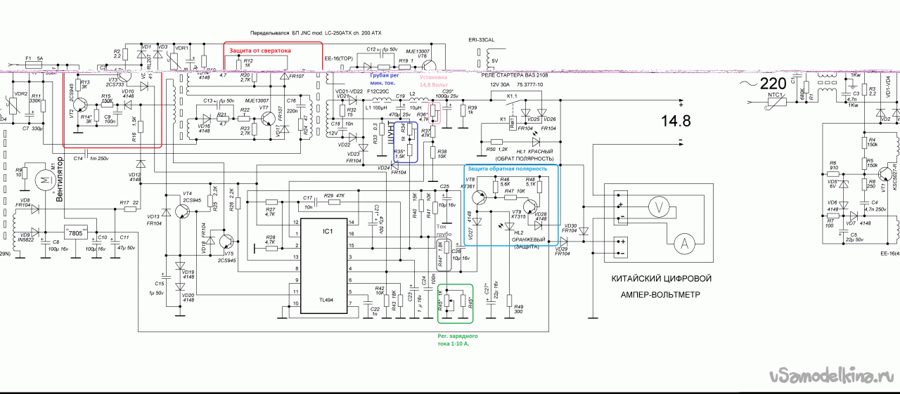 ЗАРЯДНОЕ УСТРОЙСТВО — ЛАБОРАТОРНЫЙ БЛОК ПИТАНИЯ ИЗ ATX