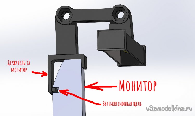 Схема крепления к монитору