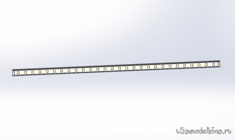 Размещение светодиодной ленты в профиле (схема)